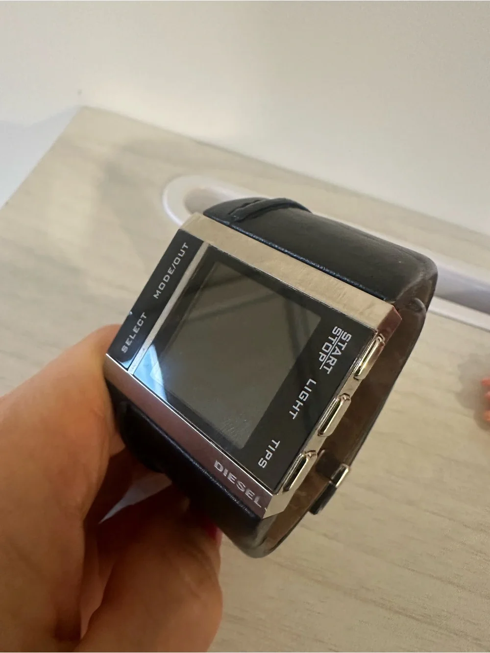 Diesel DZ-7142 Only The Brave Digital Leather Cuff Watch